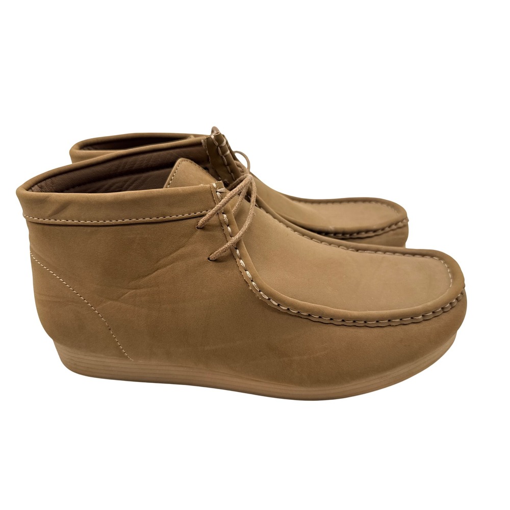 Amali Jason2-028 Chukka Boots Mens 11 Tan Excellent Faux Suede Moc Toe Casual